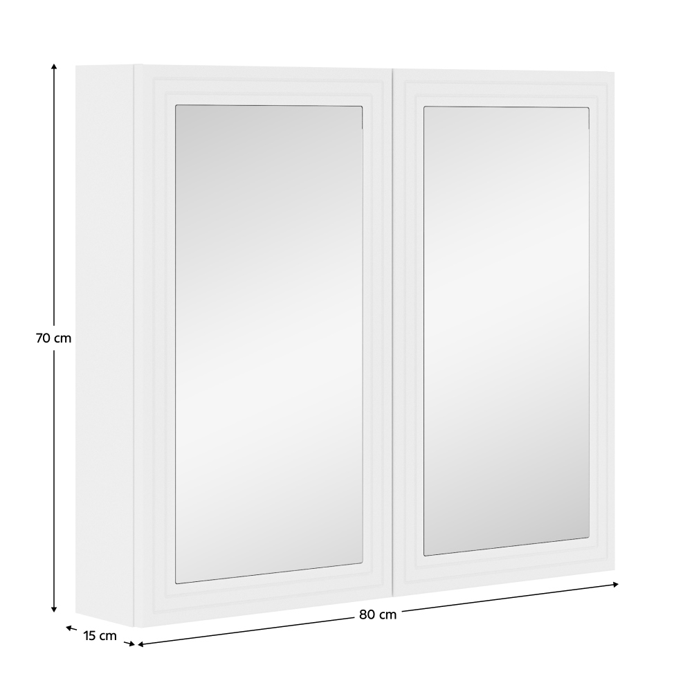 Dulăpior suspendat cu oglindă VASTO 80, alb, 80x15x70 cm Kondela