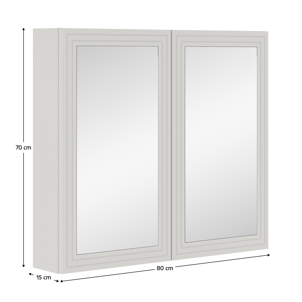 Dulăpior suspendat cu oglindă VASTO 80, cașmir, 80x15x70 cm Kondela