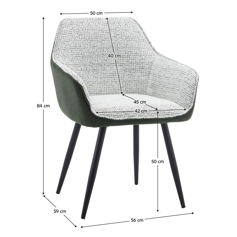 Fotoliu de design, verde/melir gri deschis/negru, 59x61x84 cm Kondela