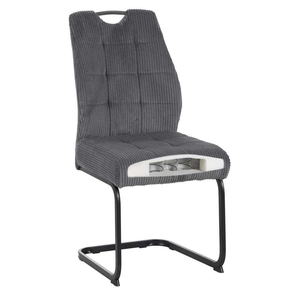 Scaun pentru sufragerie FOLIGNO, gri/negru, 46x62.5x97 cm Kondela