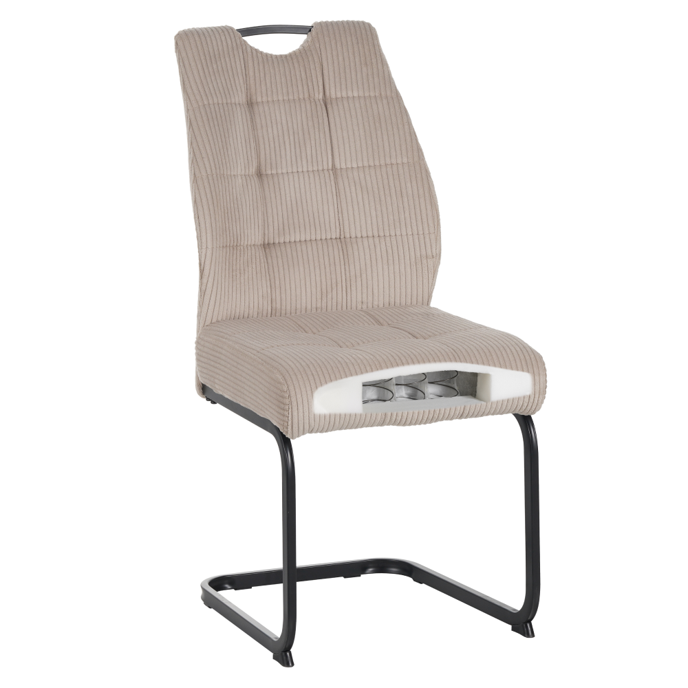 Scaun pentru sufragerie FOLIGNO, maro-gri Taupe/neagră, 46x62.5x97 cm Kondela
