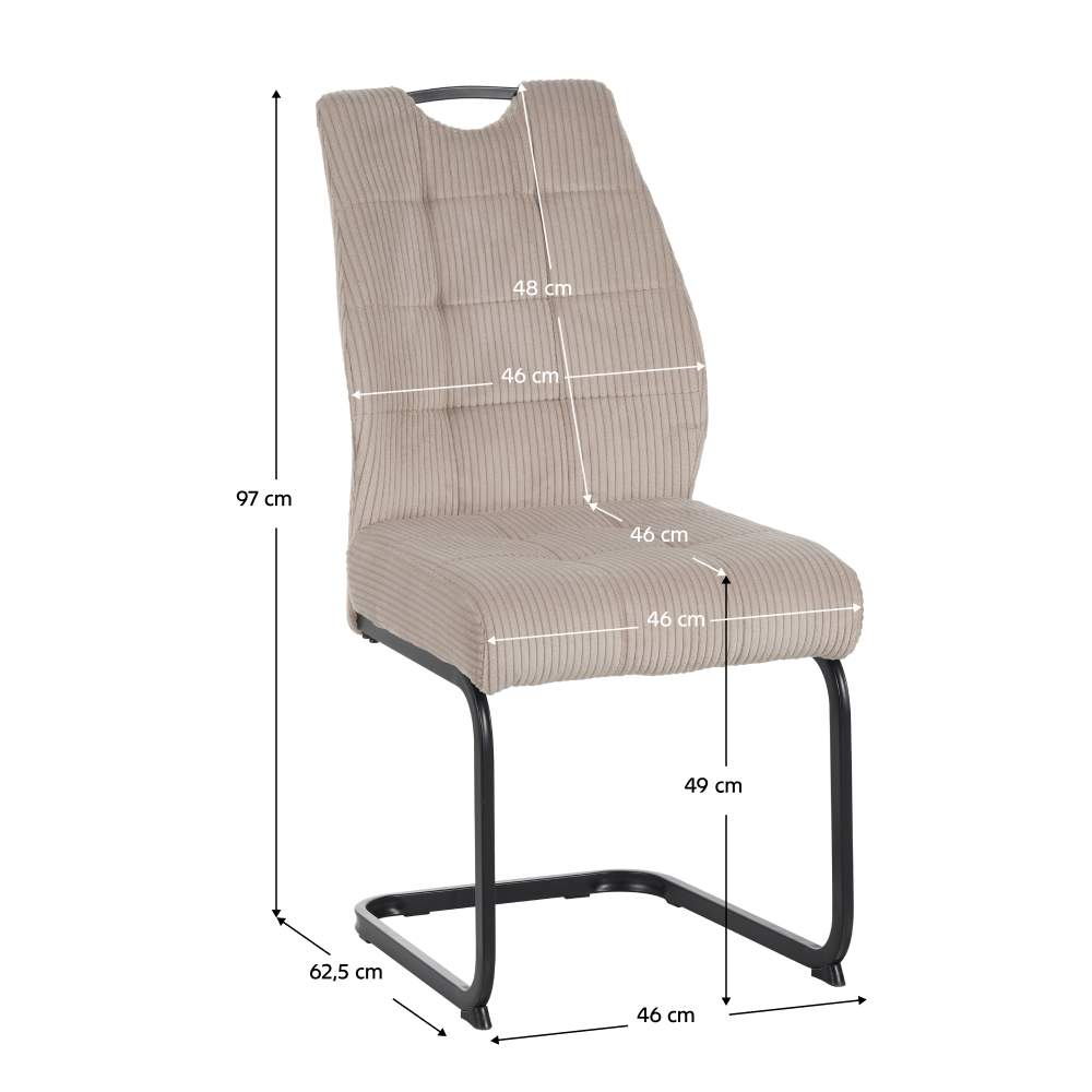 Scaun pentru sufragerie FOLIGNO, maro-gri Taupe/neagră, 46x62.5x97 cm Kondela