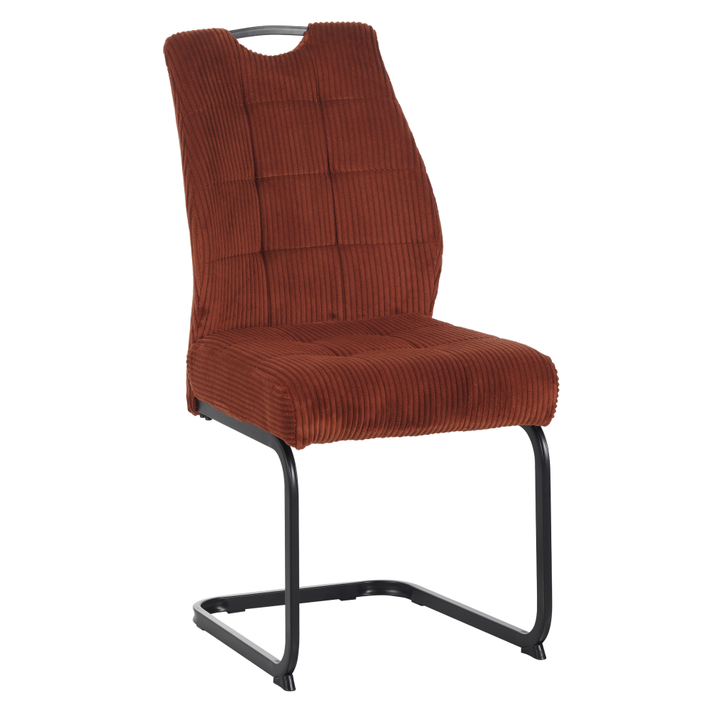 Scaun pentru sufragerie FOLIGNO, teracota/negru, 46x62.5x97 cm Kondela