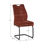 Scaun pentru sufragerie FOLIGNO, teracota/negru, 46x62.5x97 cm Kondela
