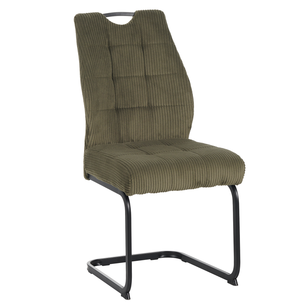 Scaun pentru sufragerie FOLIGNO, verde/neagră, 46x62.5x97 cm Kondela
