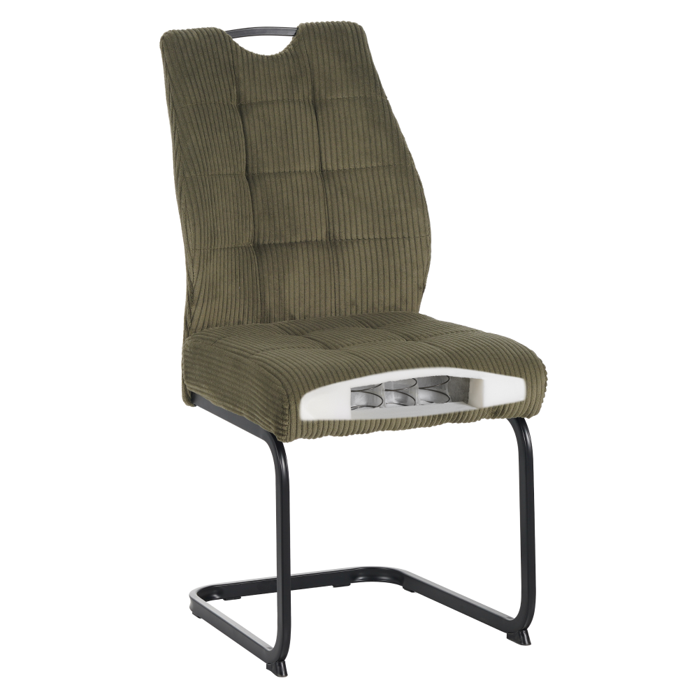 Scaun pentru sufragerie FOLIGNO, verde/neagră, 46x62.5x97 cm Kondela
