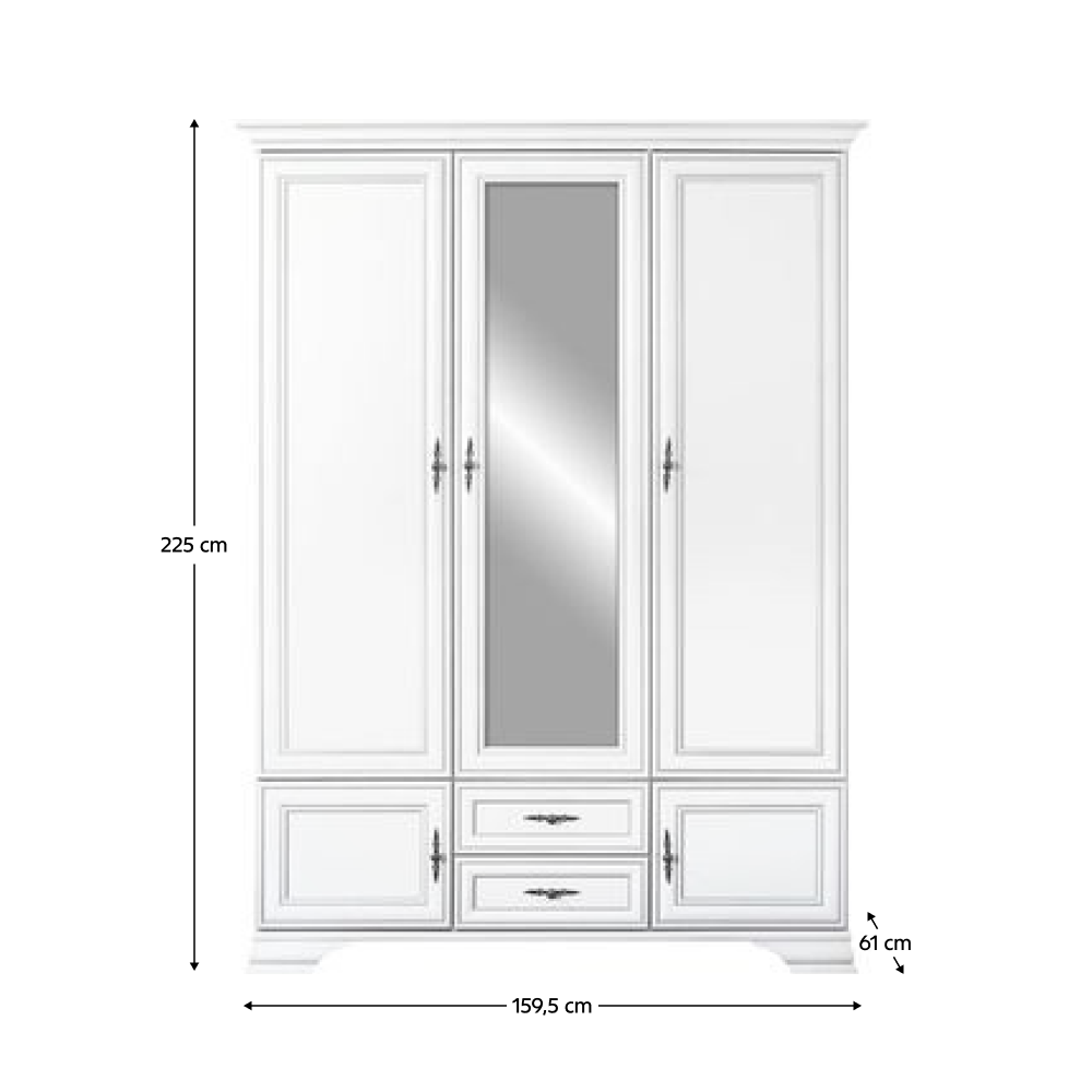Dulap, alb alpin, JELSA, 159.5x61x225 cm Kondela