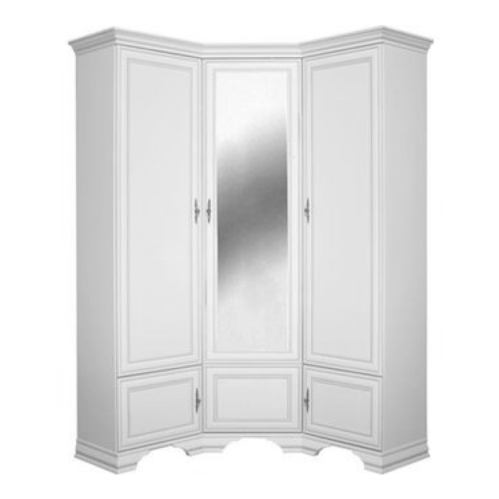 Dulap de colț JELSA, alb alpin, 136.5x136.5x225 cm Kondela