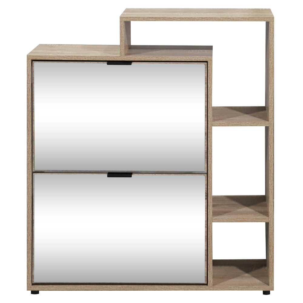 Pantofar basculant cu oglindă PALAMOS TIP 1, stejar sonoma, 80x24x93 cm Kondela