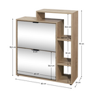 Pantofar basculant cu oglindă PALAMOS TIP 1, stejar sonoma, 80x24x93 cm Kondela