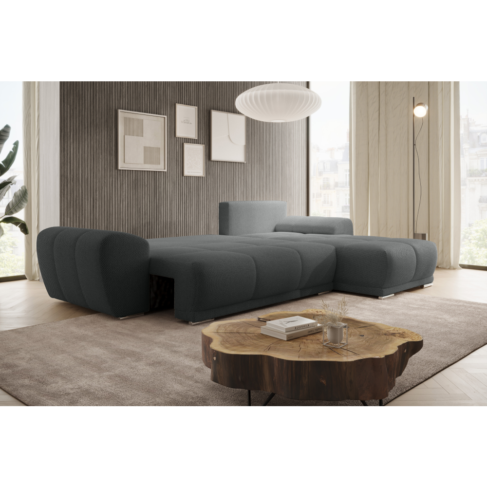Set canapea universală AVEIRO, gri închis, țesătură Curio 97, 292x187x76 cm Kondela
