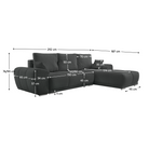 Set canapea universală AVEIRO, gri închis, țesătură Curio 97, 292x187x76 cm Kondela