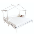 Pat Montessori cu pat suplimentar, alb, 90x200, KESIO Kondela