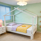 Pat Montessori cu pat suplimentar, alb, 90x200, KESIO Kondela
