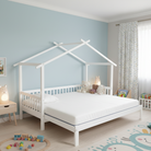 Pat Montessori cu pat suplimentar, alb, 90x200, KESIO Kondela