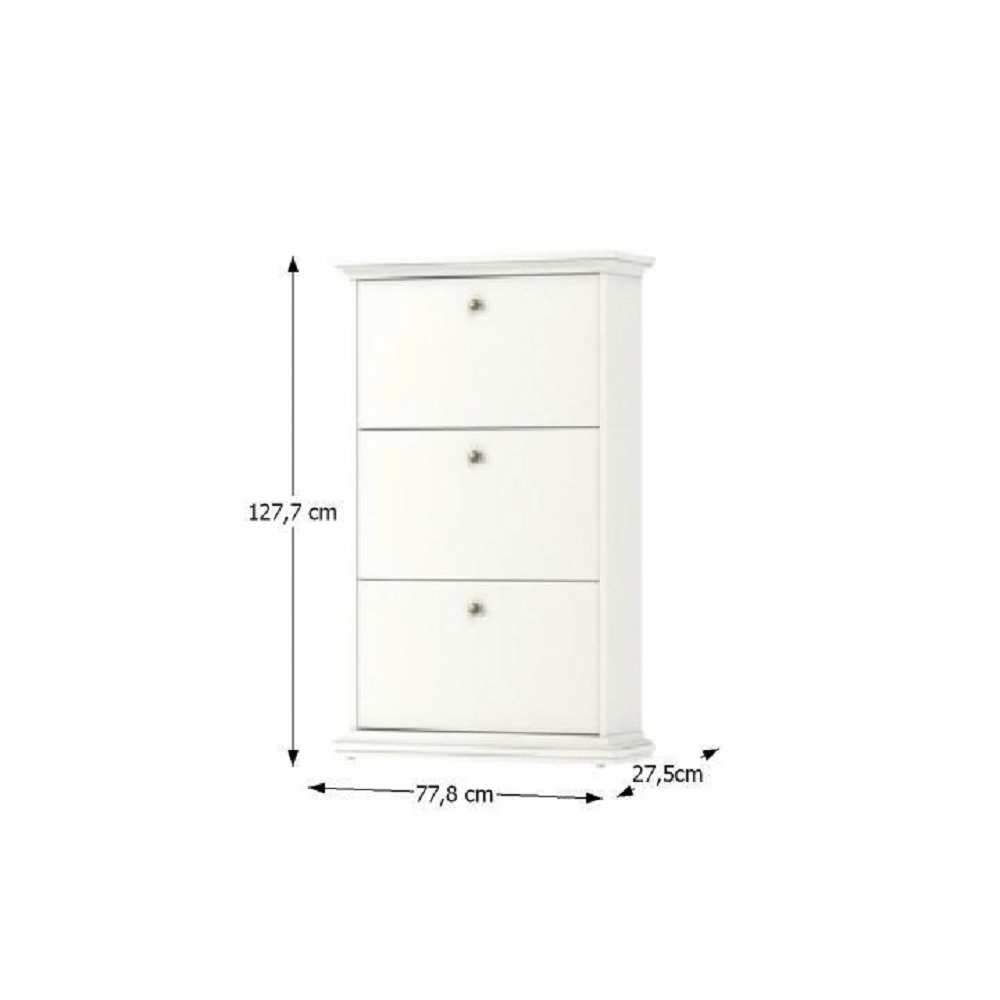 Pantofar NARNI, PAL înfoliat/MDF lăcuit, alb, 77.8x27.5x127.7 cm Kondela