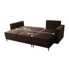 Canapea extensibilă ELCHE, maro, pe dreapta, 235x145x90 cm Kondela