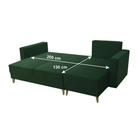 Canapea extensibilă ELCHE, verde, pe dreapta, 235x145x90 cm Kondela
