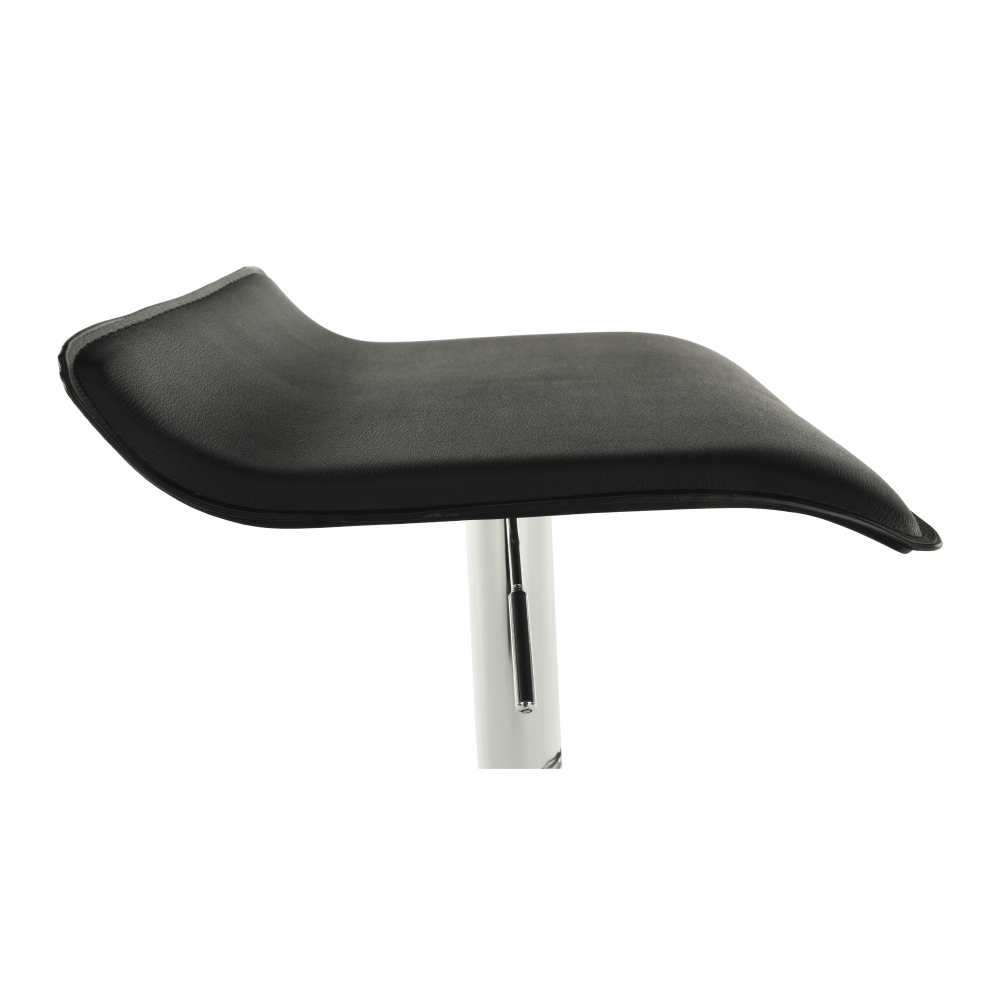 Scaun de bar THASSOS, piele eco neagră/crom, piele eco/crom, 37x38.5x64 cm Kondela