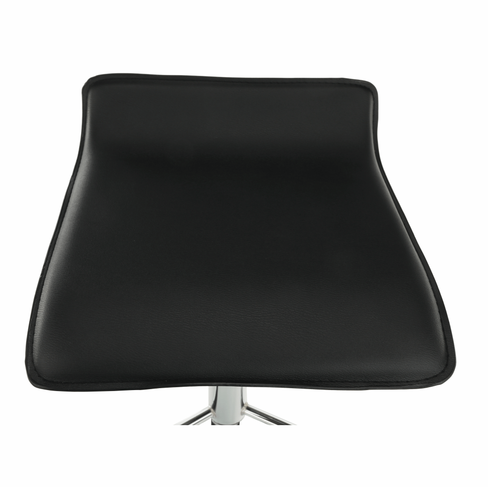 Scaun de bar THASSOS, piele eco neagră/crom, piele eco/crom, 37x38.5x64 cm Kondela