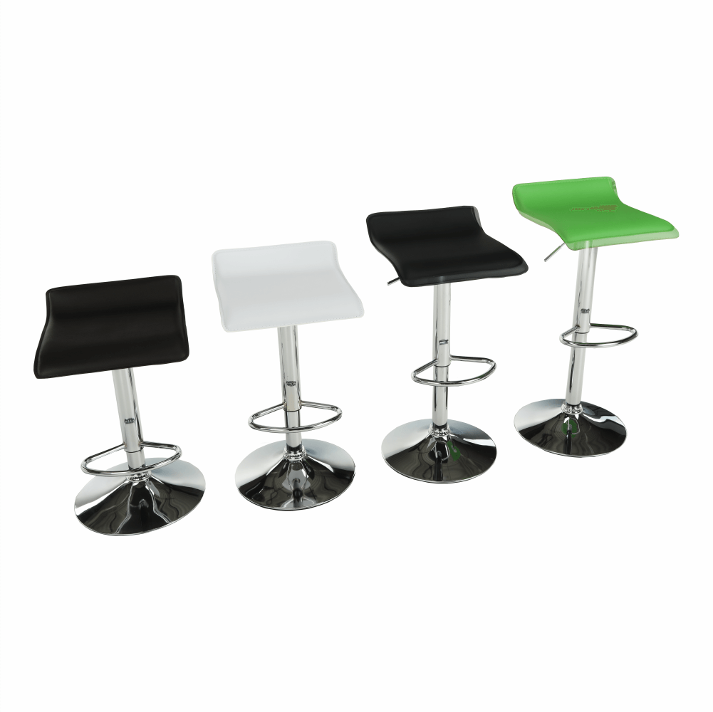 Scaun de bar THASSOS, piele eco neagră/crom, piele eco/crom, 37x38.5x64 cm Kondela