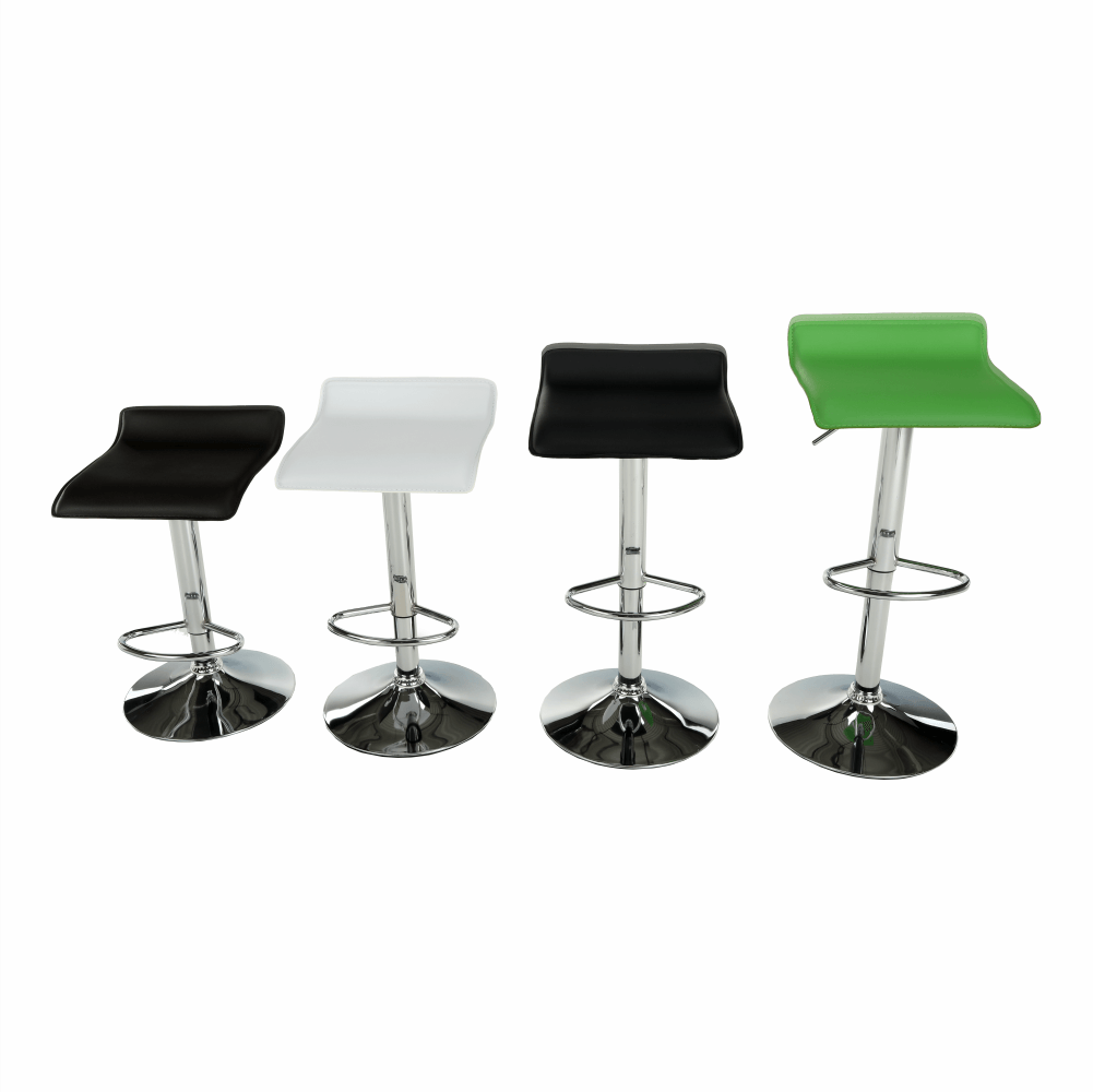 Scaun de bar THASSOS, piele eco neagră/crom, piele eco/crom, 37x38.5x64 cm Kondela