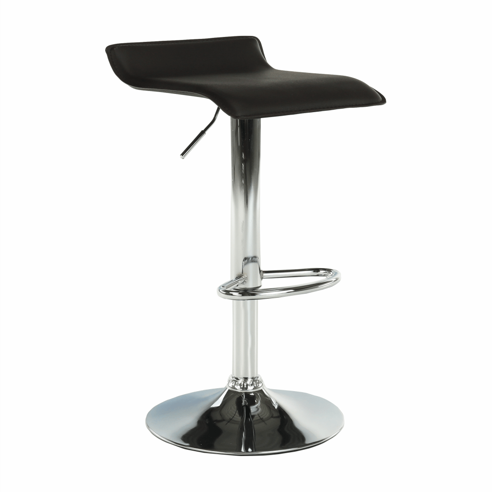 Scaun de bar THASSOS, piele eco neagră/crom, piele eco/crom, 37x38.5x64 cm Kondela