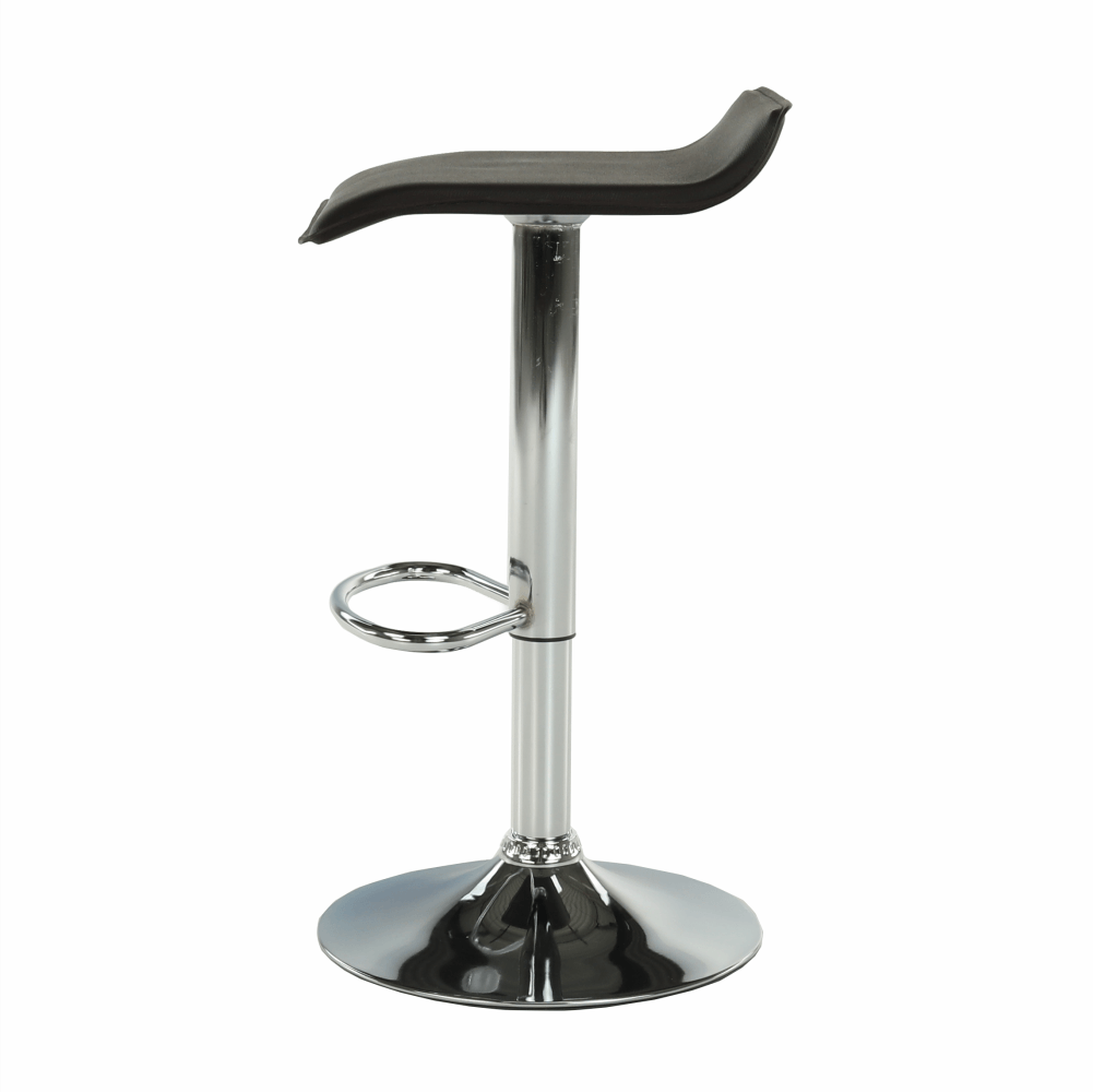 Scaun de bar THASSOS, piele eco neagră/crom, piele eco/crom, 37x38.5x64 cm Kondela