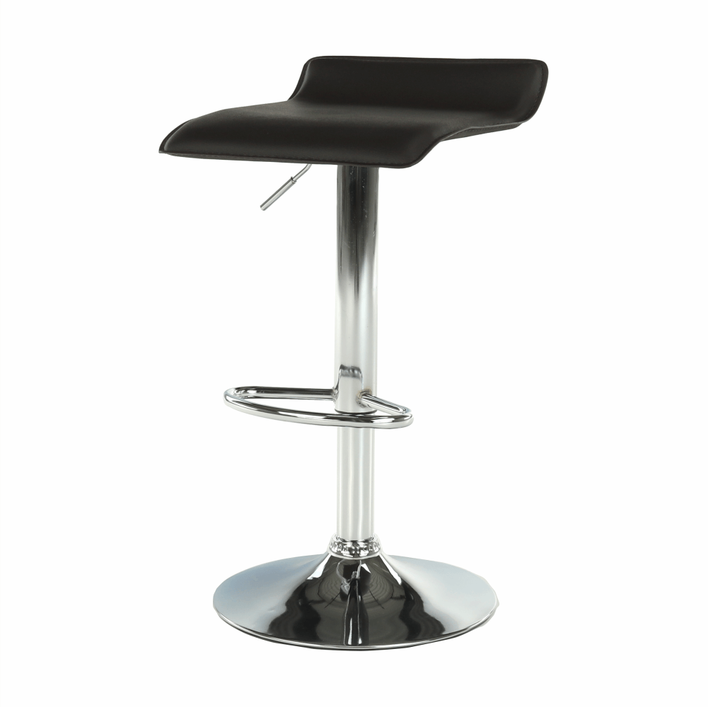 Scaun de bar THASSOS, piele eco neagră/crom, piele eco/crom, 37x38.5x64 cm Kondela