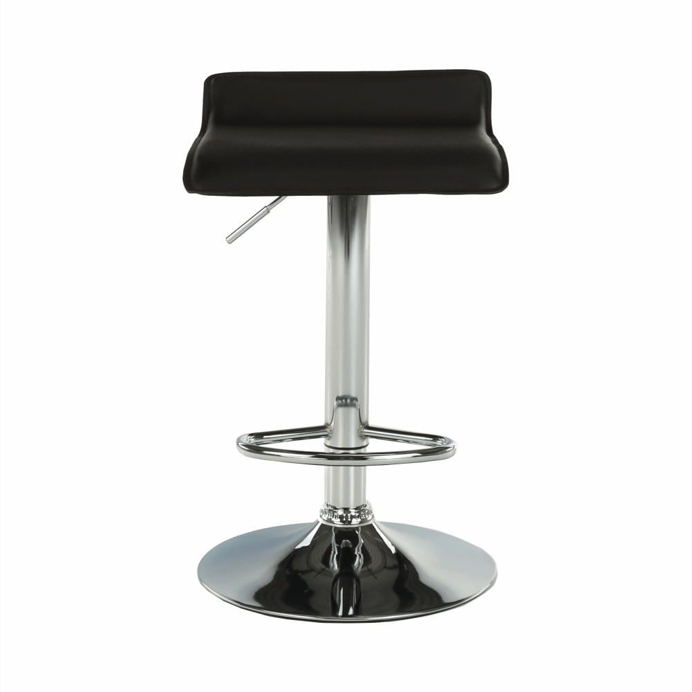 Scaun de bar THASSOS, piele eco neagră/crom, piele eco/crom, 37x38.5x64 cm Kondela