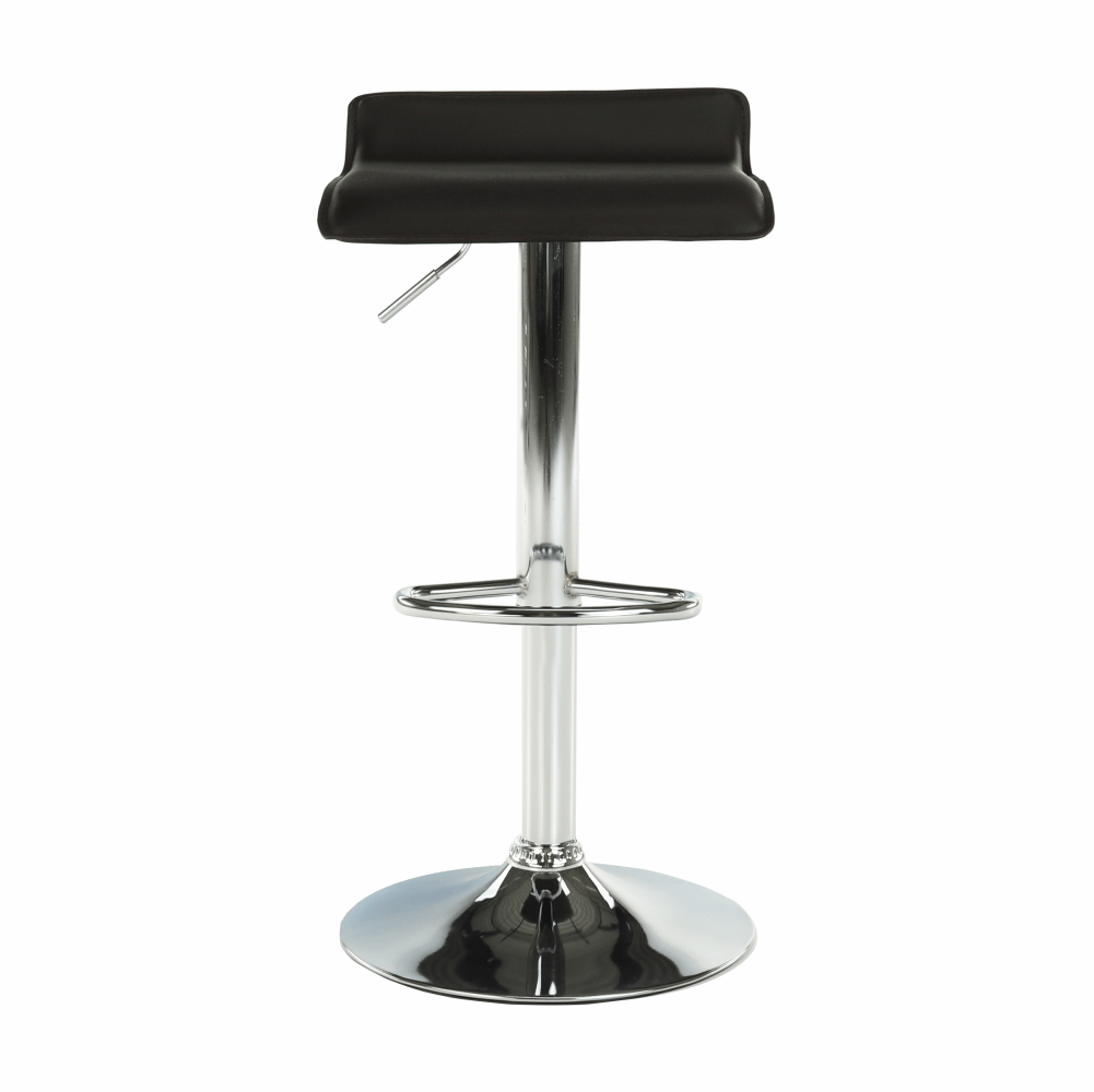 Scaun de bar THASSOS, piele eco neagră/crom, piele eco/crom, 37x38.5x64 cm Kondela