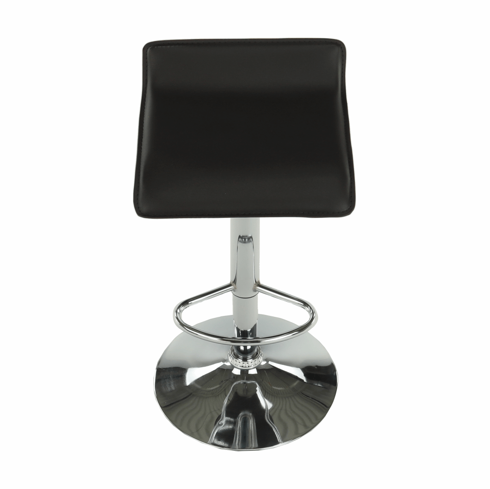Scaun de bar THASSOS, piele eco neagră/crom, piele eco/crom, 37x38.5x64 cm Kondela