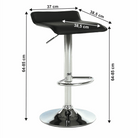Scaun de bar THASSOS, piele eco neagră/crom, piele eco/crom, 37x38.5x64 cm Kondela