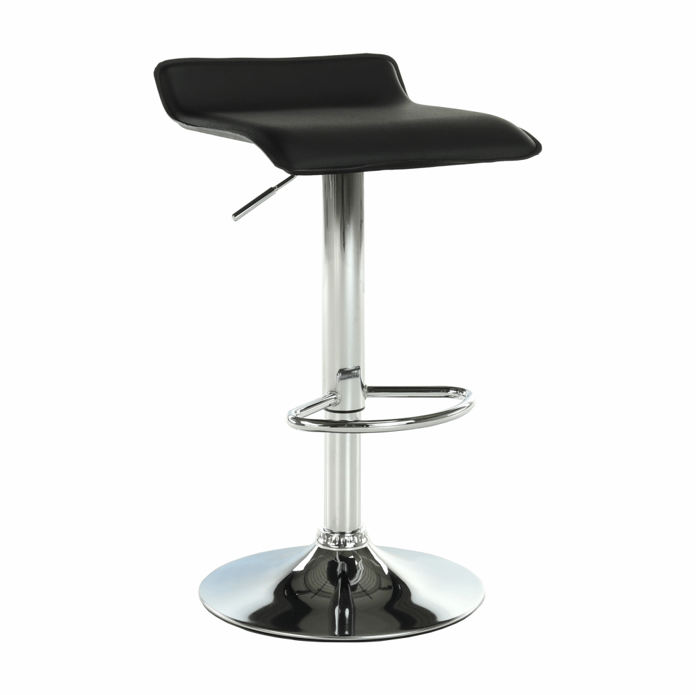 Scaun de bar THASSOS, piele eco neagră/crom, piele eco/crom, 37x38.5x64 cm Kondela