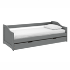 Pat cu pat suplimentar extensibil VALENCE, gri, lemn masiv, 90x200, 208x97x64 cm Kondela