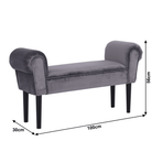 Bancă LINDOS, catifea Velvet, gri/negru, catifea Velvet/lemn, 100x30x56 cm Kondela