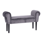 Bancă LINDOS, catifea Velvet, gri/negru, catifea Velvet/lemn, 100x30x56 cm Kondela