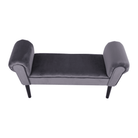 Bancă LINDOS, catifea Velvet, gri/negru, catifea Velvet/lemn, 100x30x56 cm Kondela