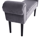 Bancă LINDOS, catifea Velvet, gri/negru, catifea Velvet/lemn, 100x30x56 cm Kondela