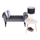 Bancă LINDOS, catifea Velvet, gri/negru, catifea Velvet/lemn, 100x30x56 cm Kondela