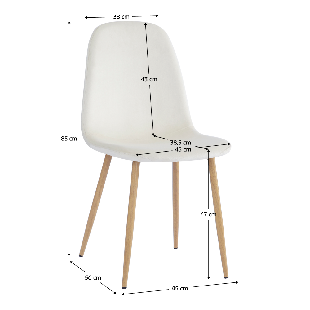 Scaun GUBBIO, bej Dulux/fag, 45x56x85 cm Kondela