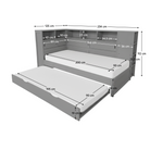 Pat multifuncțional LENDON, gri, 90x200 cm, cu rafturi și pat suplimentar Kondela