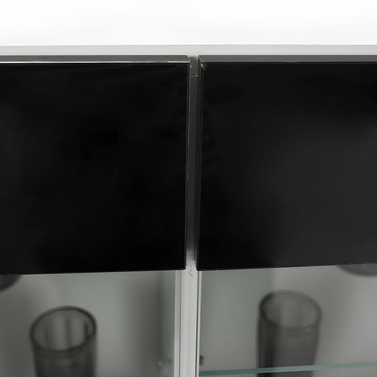 Mobilier living, alb/extra strălucire neagră HG, LEO Kondela