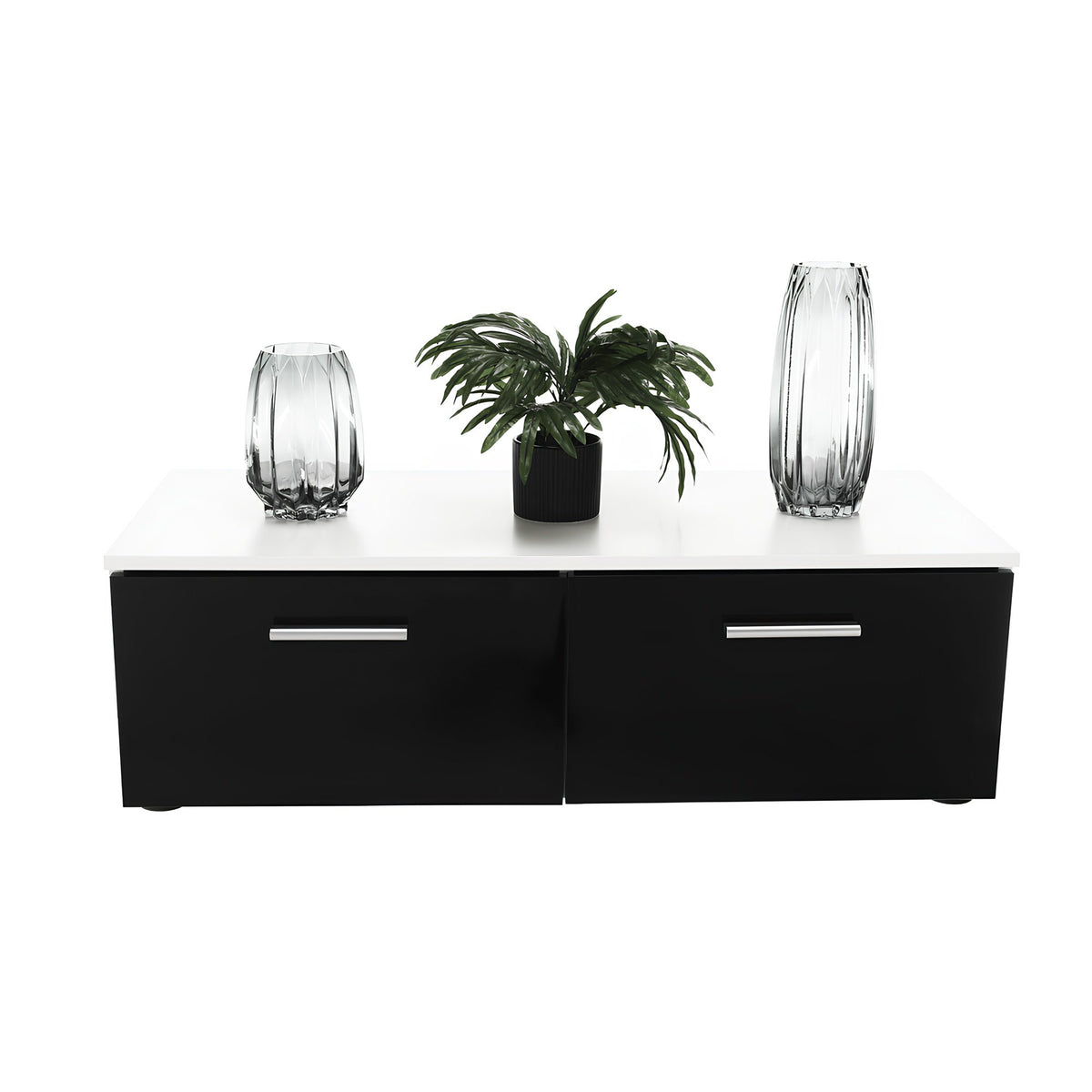 Mobilier living, alb/extra strălucire neagră HG, LEO Kondela