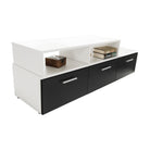 Mobilier living, alb/extra strălucire neagră HG, LEO Kondela