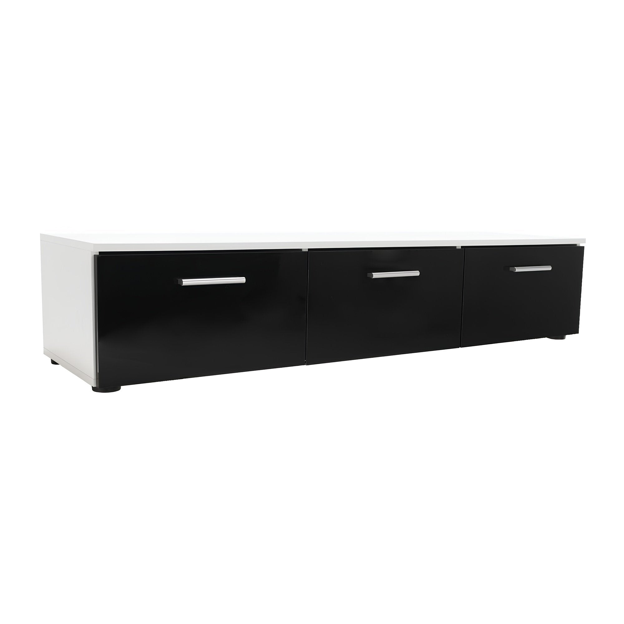 Mobilier living VINAROS, alb/extra strălucire neagră Kondela