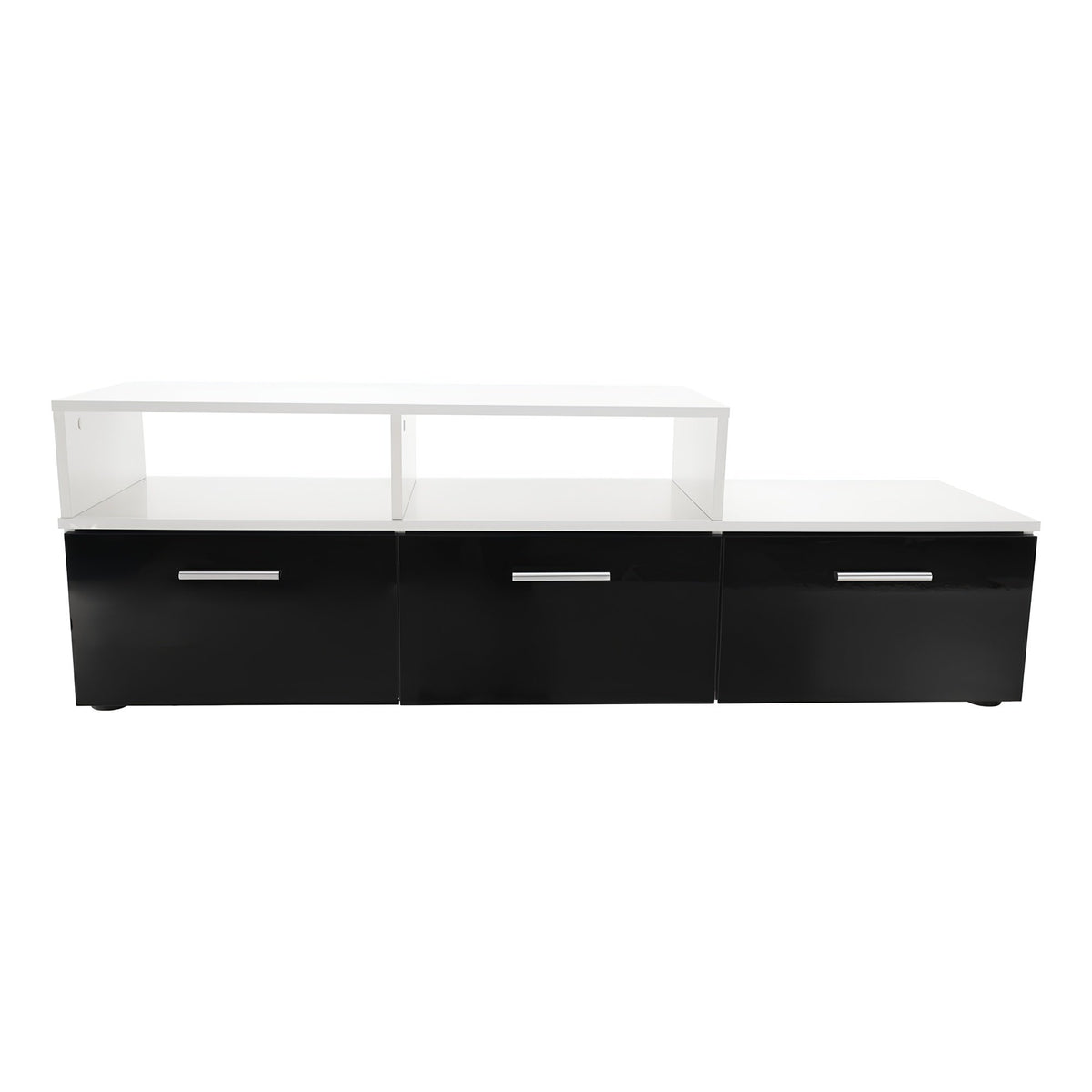Mobilier living, alb/extra strălucire neagră HG, LEO Kondela