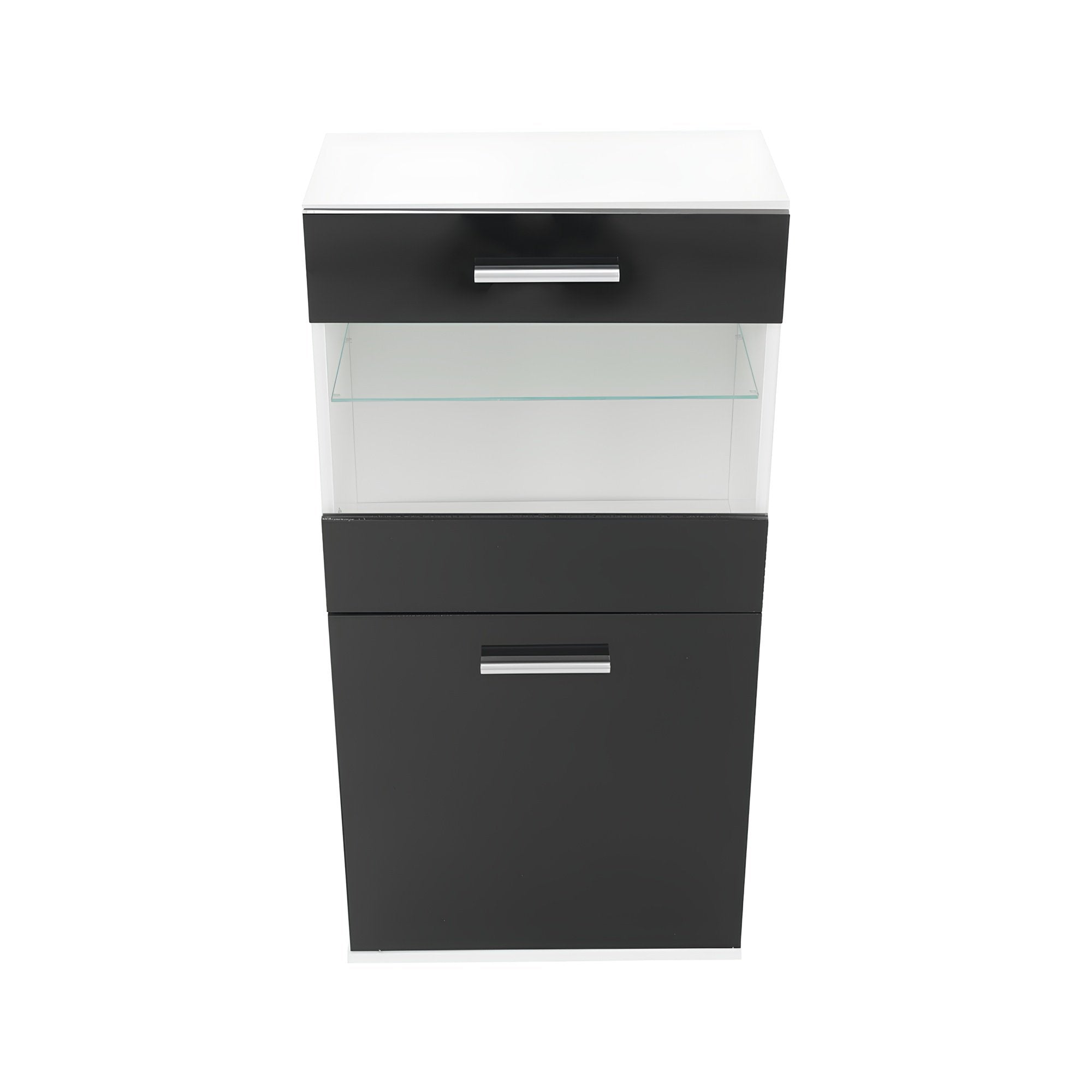 Mobilier living VINAROS, alb/extra strălucire neagră Kondela