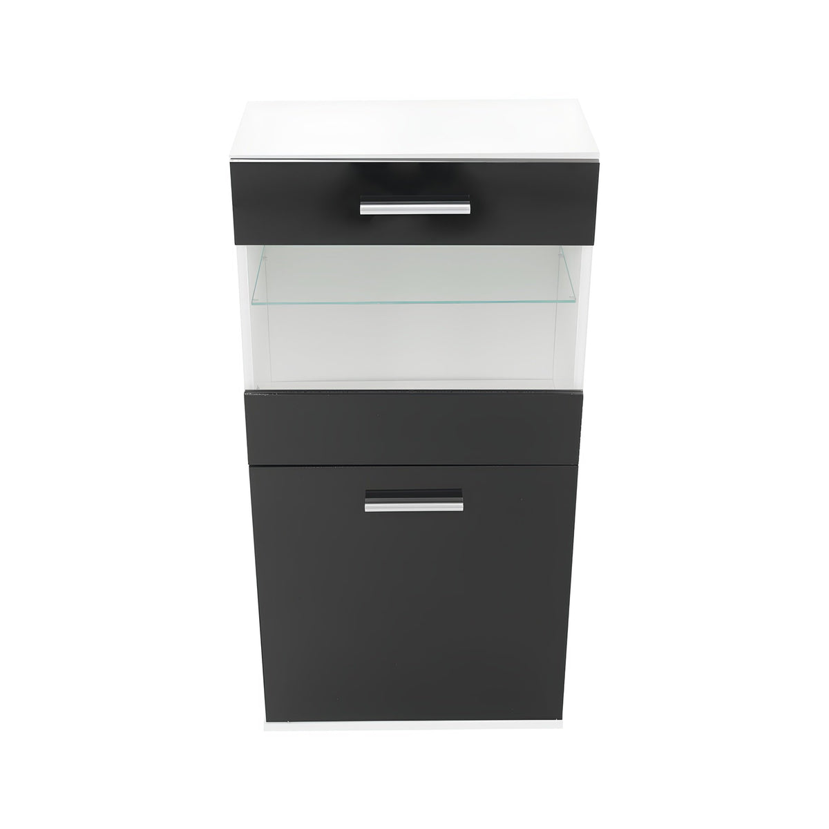 Mobilier living, alb/extra strălucire neagră HG, LEO Kondela