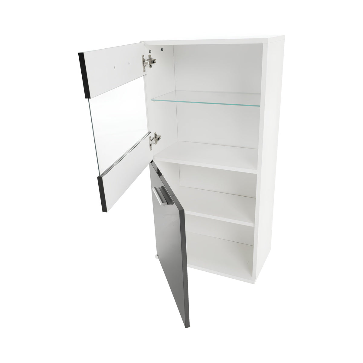 Mobilier living, alb/extra strălucire neagră HG, LEO Kondela